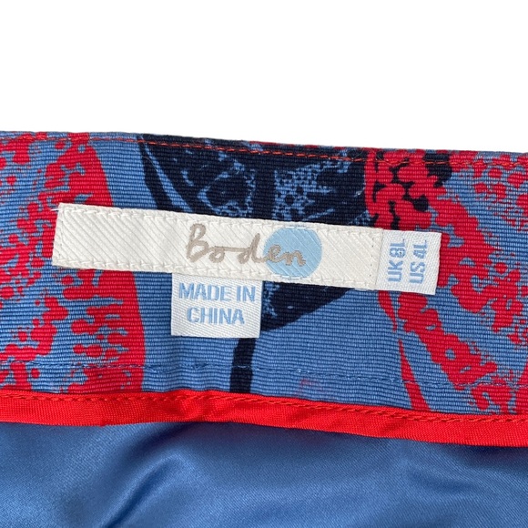 Boden Women’s 4L Leaf Print A Line Pencil Skirt, Red, White, & Blue Skirt - Picture 7 of 9